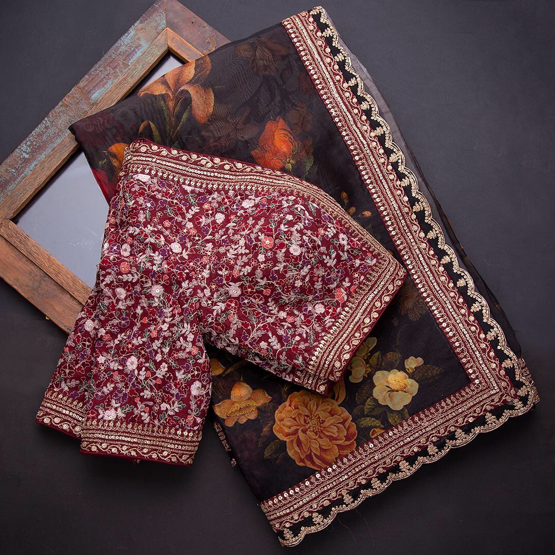 Premium Embroidery Work Designer Saree
