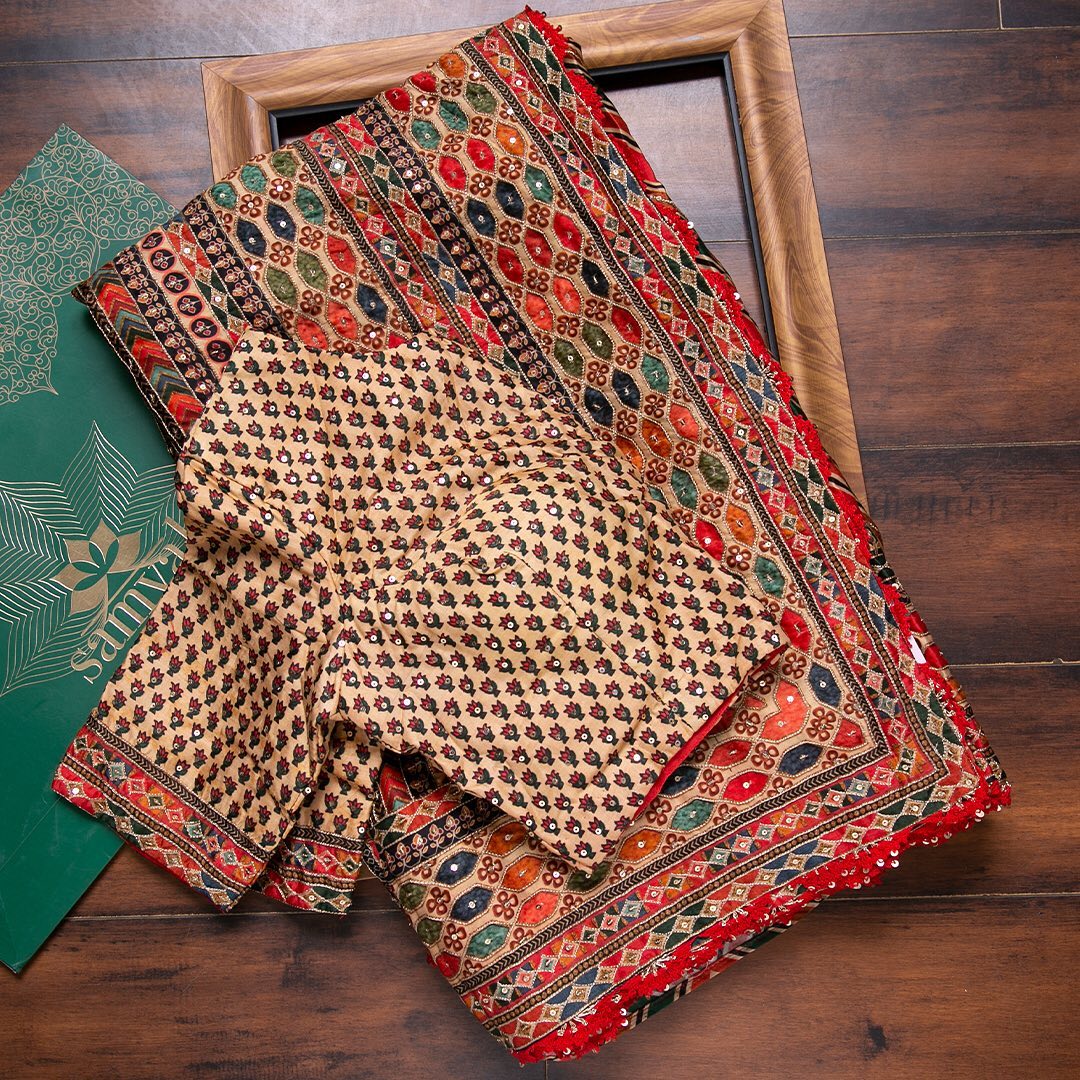 Premium Embroidery Work Designer Saree