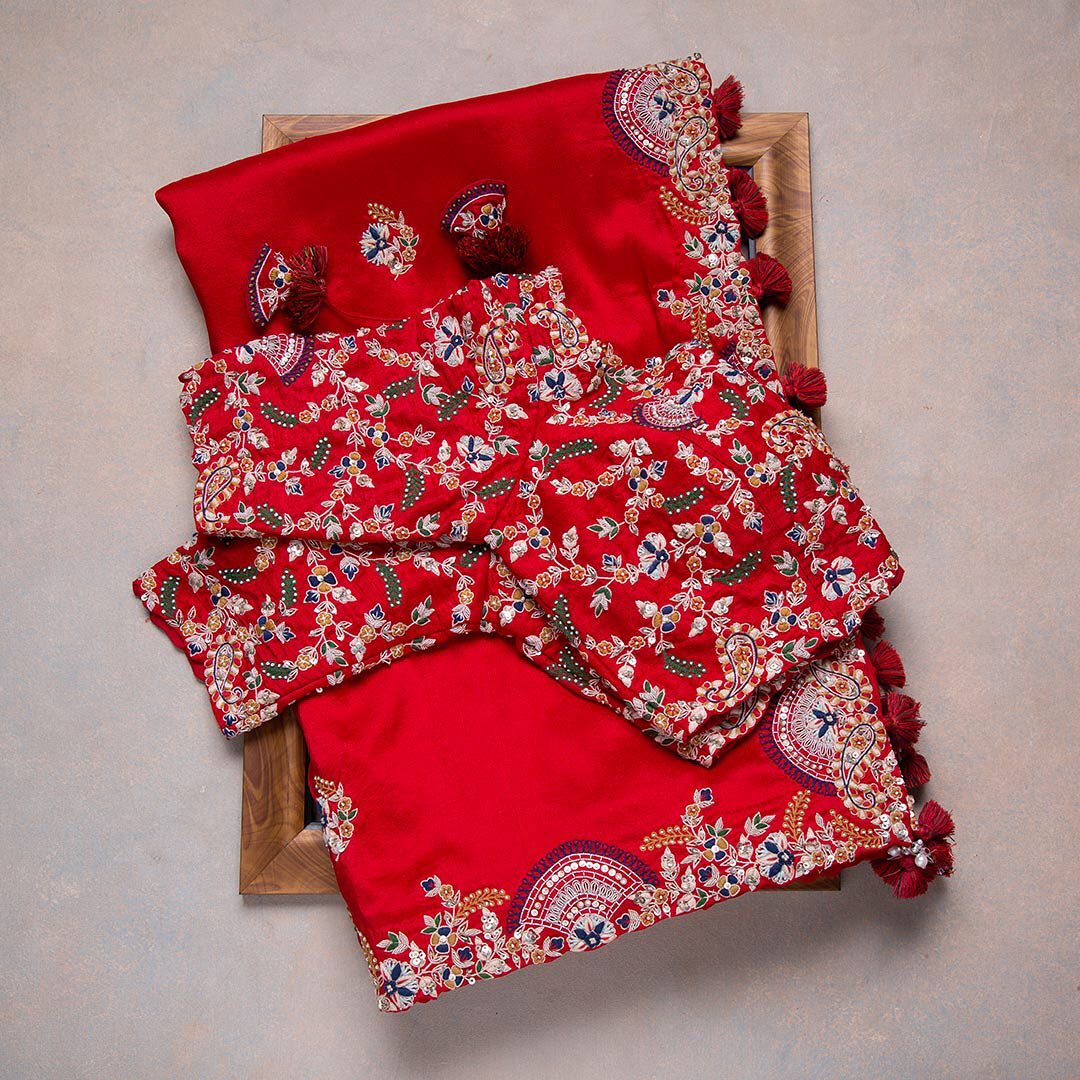 Premium Embroidery Work Designer Saree