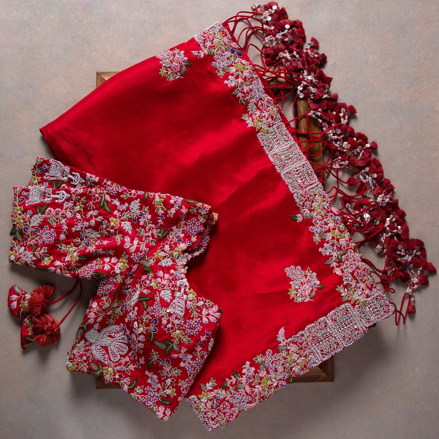 Premium Embroidery Work designer saree