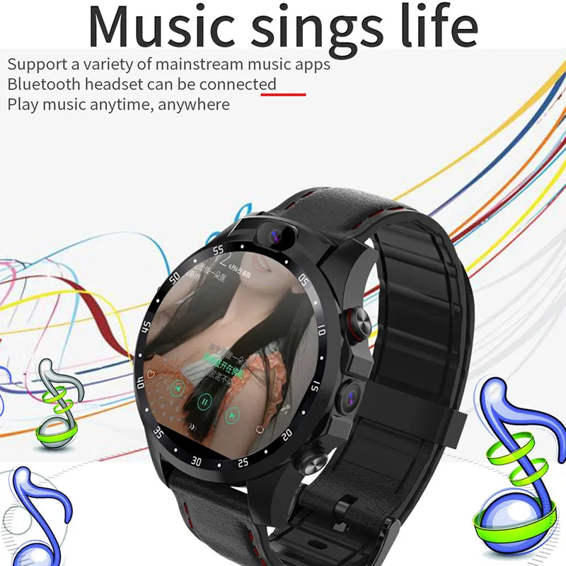 New Smart watch 4G netcom 3+32GB Android 7.1 HD dual camera 1.6 inch IPS big screen heart rate monitor support GPS 5MP Smartwatch