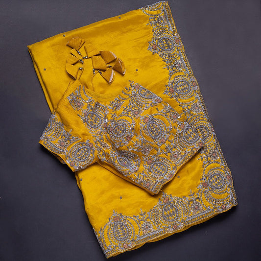 Premium Embroidery Work Designer Saree