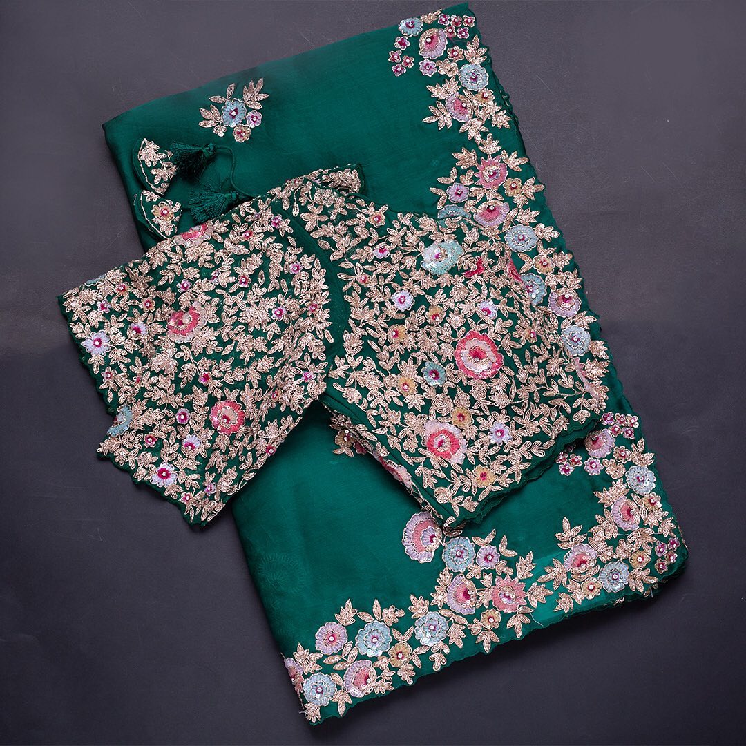 Premium Embroidery Work Designer Saree