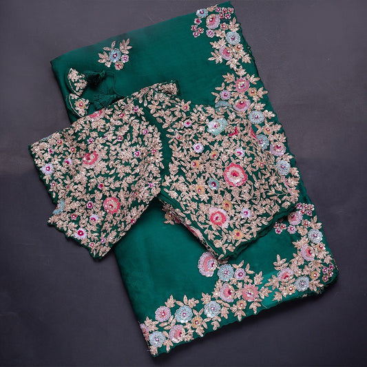 Premium Embroidery Work Designer Saree