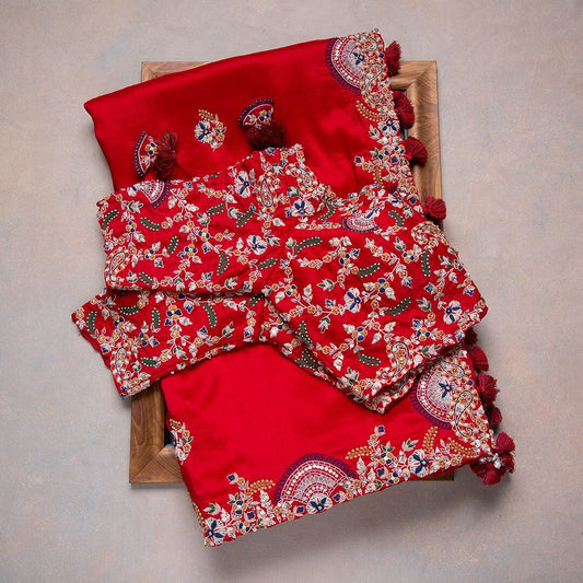 Premium Embroidery Work Designer Saree