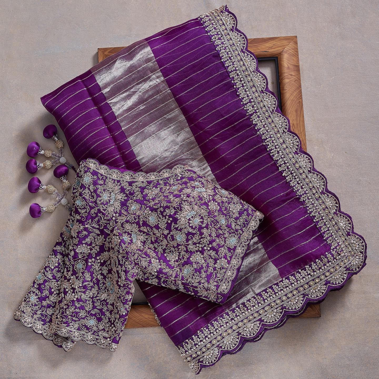 Premium Embroidery Work Designer Saree
