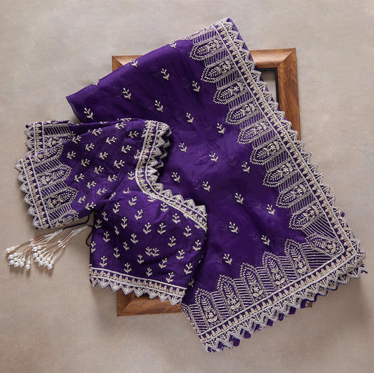 Premium Embroidery Work designer saree
