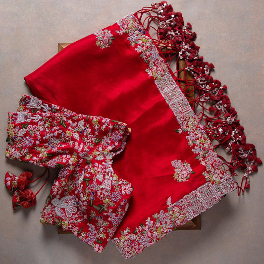 Premium Embroidery Work designer saree