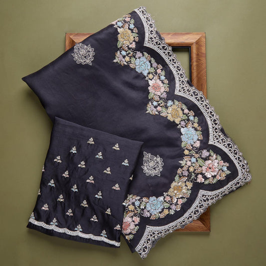 Premium Embroidery Work designer saree