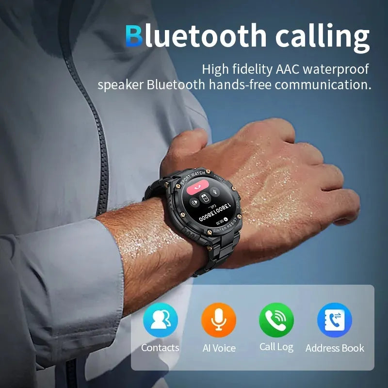 Outdoor Sport Smart Watch Men 800mAh Long Life Battery Bluetooth Call Waterproof Fitness Tracker SmartWatch For Android ios
