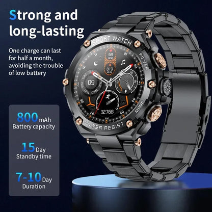 Outdoor Sport Smart Watch Men 800mAh Long Life Battery Bluetooth Call Waterproof Fitness Tracker SmartWatch For Android ios