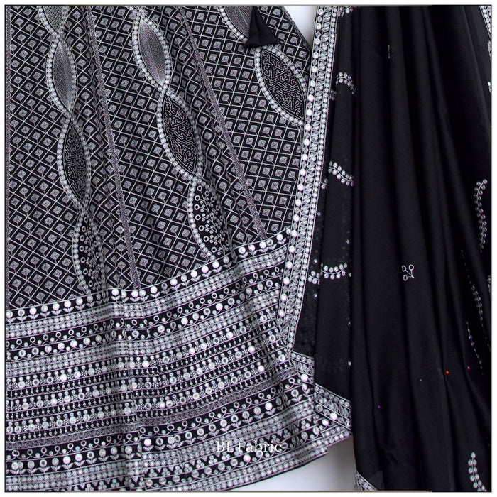 Black color Real Mirror & Embroidery & Sequence work Designer Lehenga Choli for Wedding Function