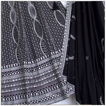 Black color Real Mirror & Embroidery & Sequence work Designer Lehenga Choli for Wedding Function