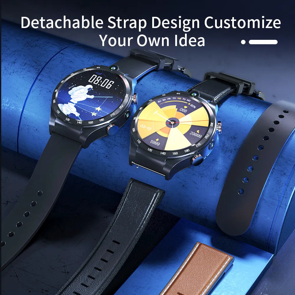 PTR Factory Price phone Watches Waterproof Smart Dual Camera Full Round Touch Smartwatches Men 4G 128G GPS Watch watches