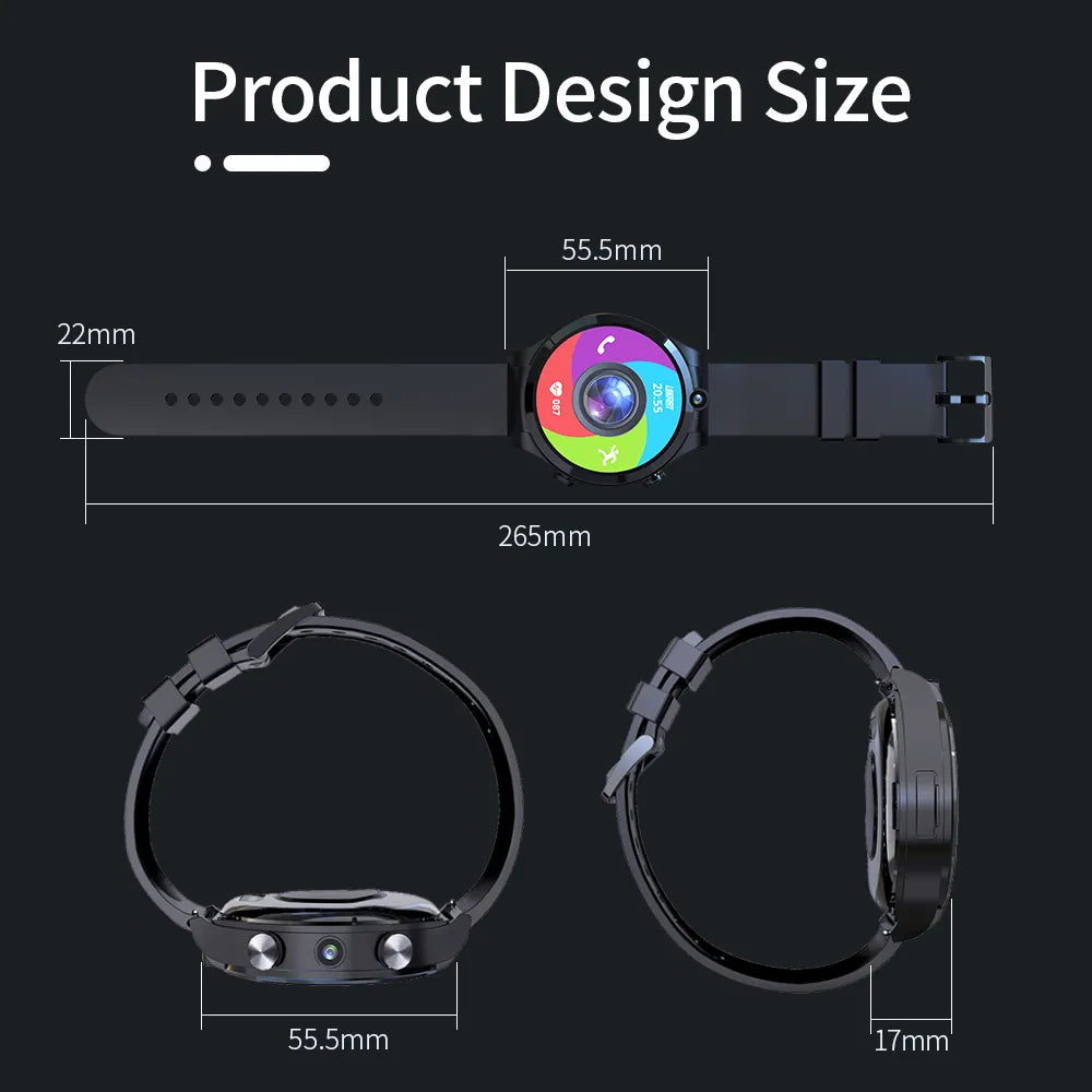 PTR Factory Price phone Watches Waterproof Smart Dual Camera Full Round Touch Smartwatches Men 4G 128G GPS Watch watches