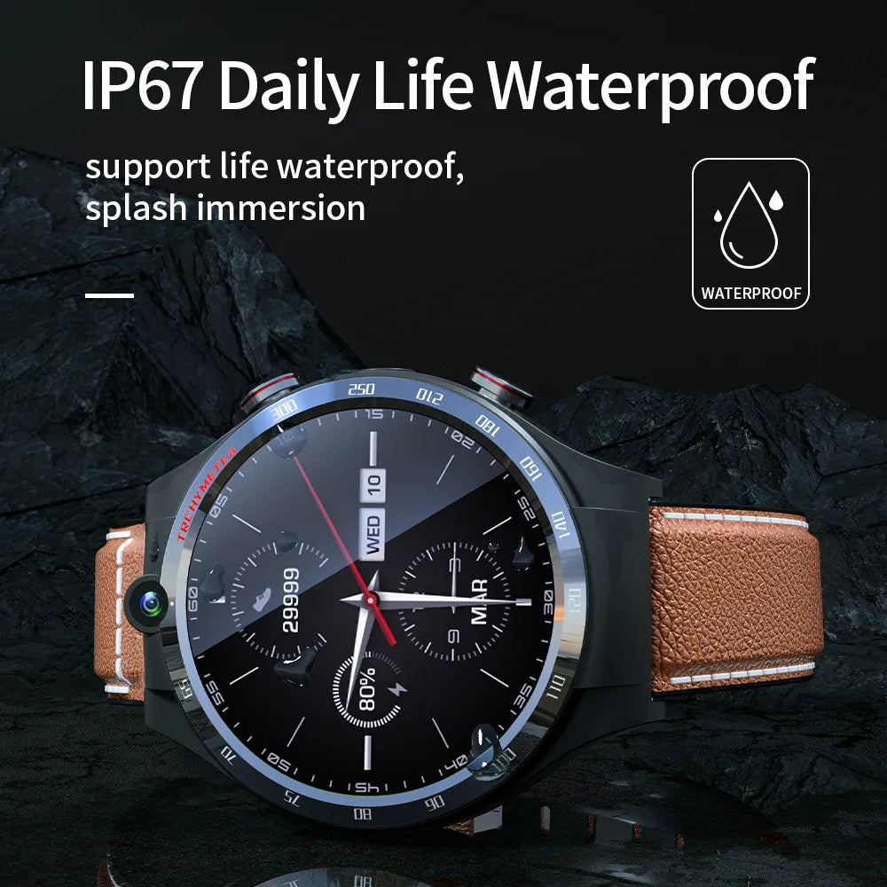 2022 android 4g sim listen music smart watch Smart Watches Men Wifi 128GB Dual Camera Waterproof mp3 mp4 Smartwatch connect bluetooth headset