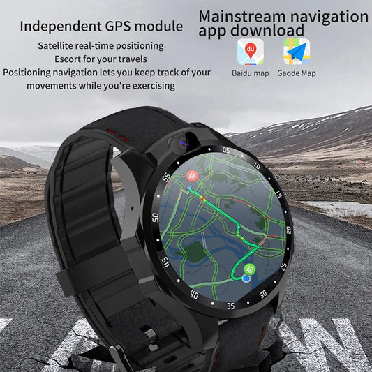Smartwatch 4G netcom heart rate monitor Android 7.1 HD dual camera 1.6 inch IPS big screen message reminder GPS Smart watch